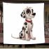 Dalmation puppy with black spots blanket