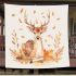 Deer in the style of watercolor blanket