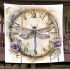 Dragonfly on clock face with roses blanket