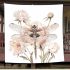 Dragonfly surrounded with peonies blanket