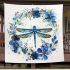 Dragonfly with flowers and leaves blanket