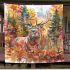 Elegant deer standing amidst autumn foliage blanket