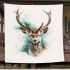 Elegant deer with large antlers blanket