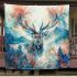 Ethereal watercolor design featuring the majestic elk blanket