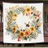 Floral wreath with bumblebee by tracie grimwood blanket