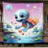 Flying baby turtle with balloons blanket