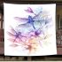 Flying dragonflies and flowers blanket