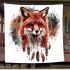 Fox smile with dream catcher area rug blanket