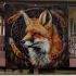 Fox smile with dream catcher area rug blanket