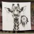 Giraffe smile with dream catcher area rug blanket