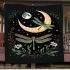 Green dragonflies flying around the moon blanket