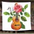 Guitar and music note and rose blanket