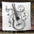 Guitar and music note blanket