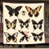 Illustrations with various butterfly silhouettes blanket