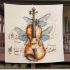 Melodic dragonflies with music note violin blanket