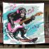 Monkey wearing sunglasses surfing with electric guitar blanket