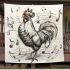 Music note and rooster chicken play guitar blanket