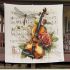 Music notes and violin and rose with dragonfly colorfull blanket