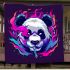 Panda with colorful smoke blanket