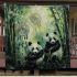 Pandas and bamboo trees and dream catcher blanket