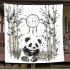 Pandas and bamboo trees and dream catcher blanket