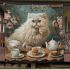 Persian cat at tea parties blanket