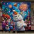 Persian cat in carnival celebrations blanket
