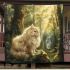 Persian cat in enchanted forest clearings blanket