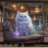 Persian cat in magical alchemist's laboratories blanket