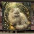 Persian cat in magical fairy ring clearings blanket