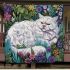 Persian cat in magical herbal gardens blanket