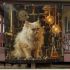 Persian cat in steampunk laboratories blanket