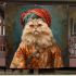 Persian cat in traditional attire blanket