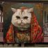 Persian cat in traditional attire blanket