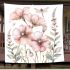 Pink flowers and dragonfly blanket