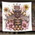 Queen bee sitting on top of honeycomb 27 blanket