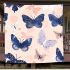 Seamless pattern with a digital illustration of blue butterflies blanket