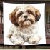 Shih tzu dog clipart illustration blanket