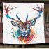 Stag head colorful ink painting blanket