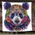 Vibrant and colorful panda design with intricate patterns blanket