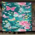 Vibrant pattern of pink and turquoise butterflies blanket