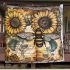 Vintage journal old with bumble bee and sunflowers blanket