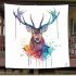 Watercolor deer clipart on an isolated blanket