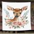 Watercolor deer with flowers blanket