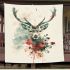 Watercolor deer with flowers blanket