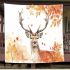 Watercolor deer with large antlers blanket