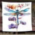 Watercolor dragonfly flowers blanket