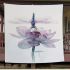 Watercolor dragonfly sitting on top of flower blanket