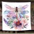 Watercolor dragonfly surrounded blanket