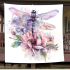 Watercolor dragonfly surrounded blanket
